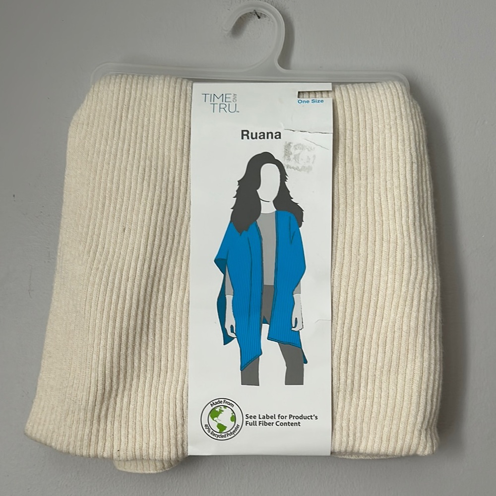Cream Ruana Multi-wear wrap NWT
